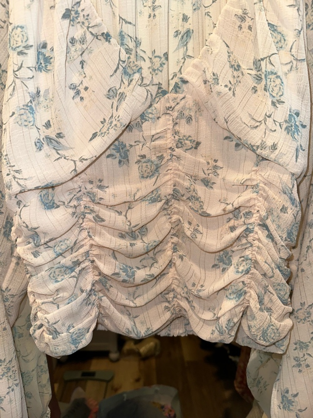 Free People Floral Top w/ Ruched Front - Picture 6 of 6